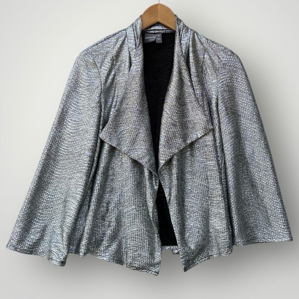 5 for $45 Anthracite Blazer Open Top Women Size 4 Silver Metallic
